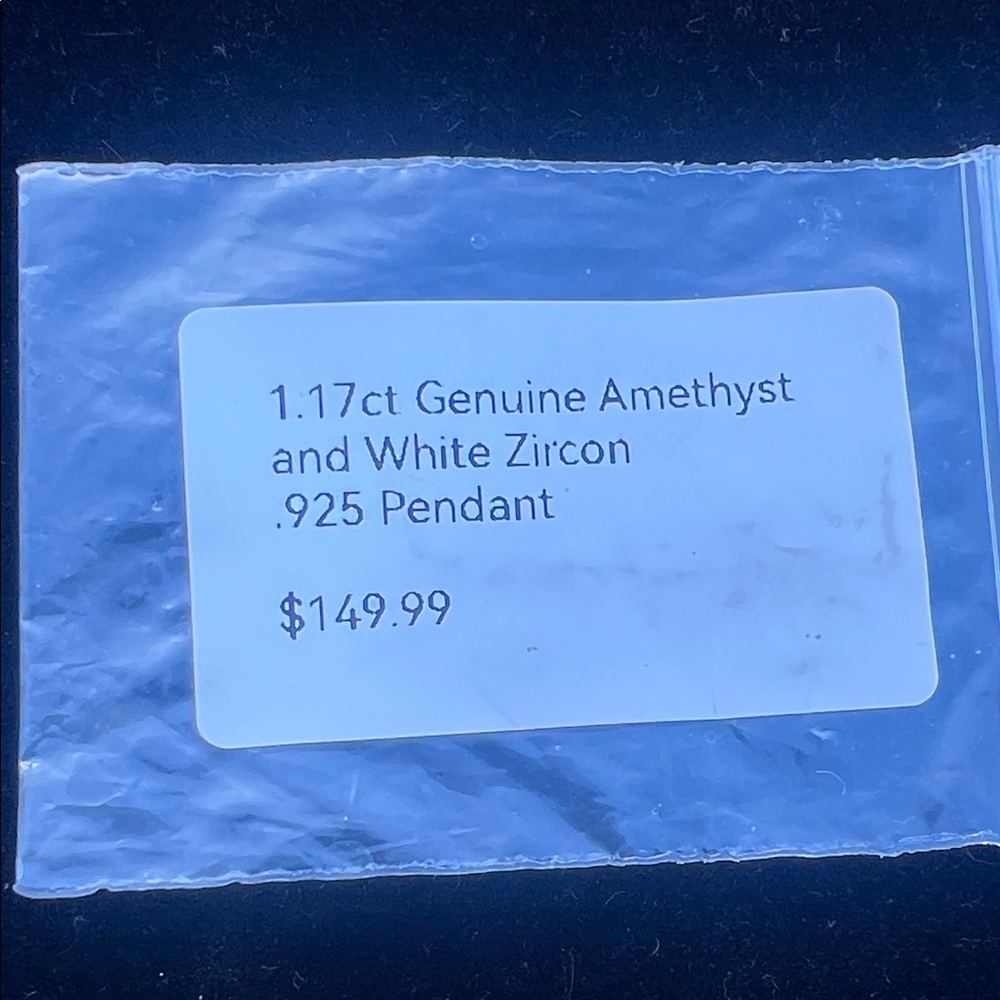 Amethyst and White Zircon Pendant